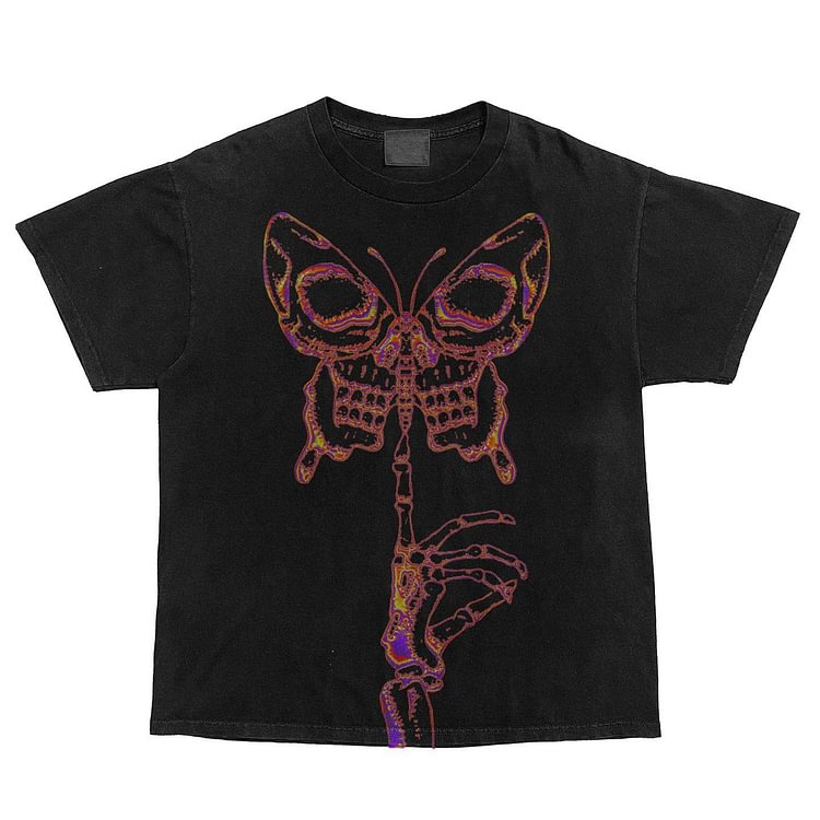 Butterfly print short-sleeved T-shirt