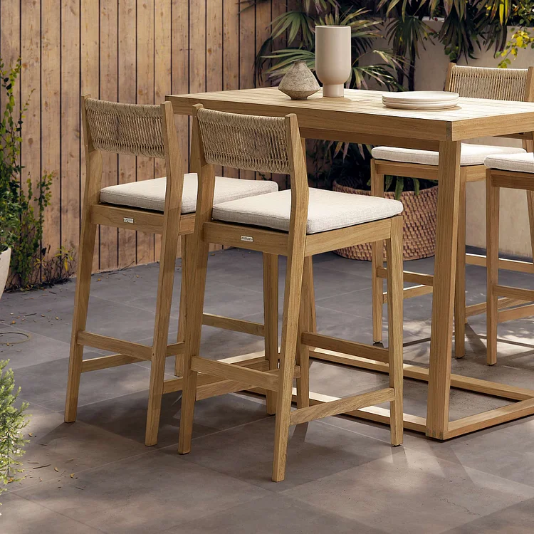 Rio Outdoor Teak Bar Stool Set