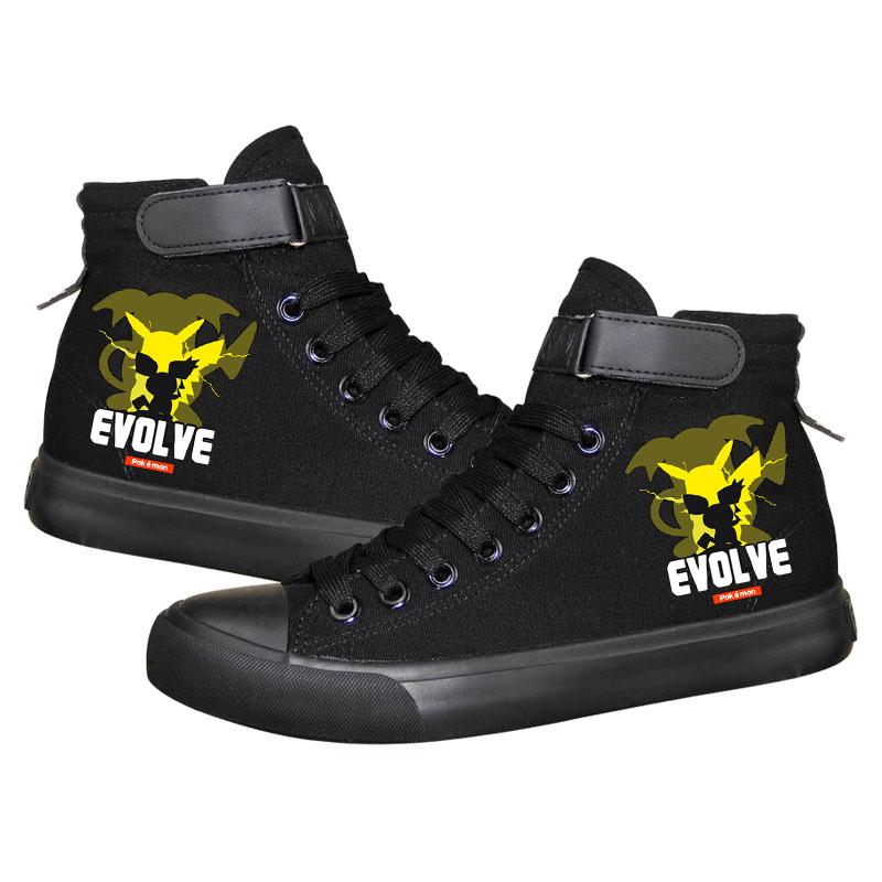Mayoulove Anime Pocket Monster Pokemon Go Pikachu High Tops Casual Canvas Shoes Unisex Sneakers-Mayoulove