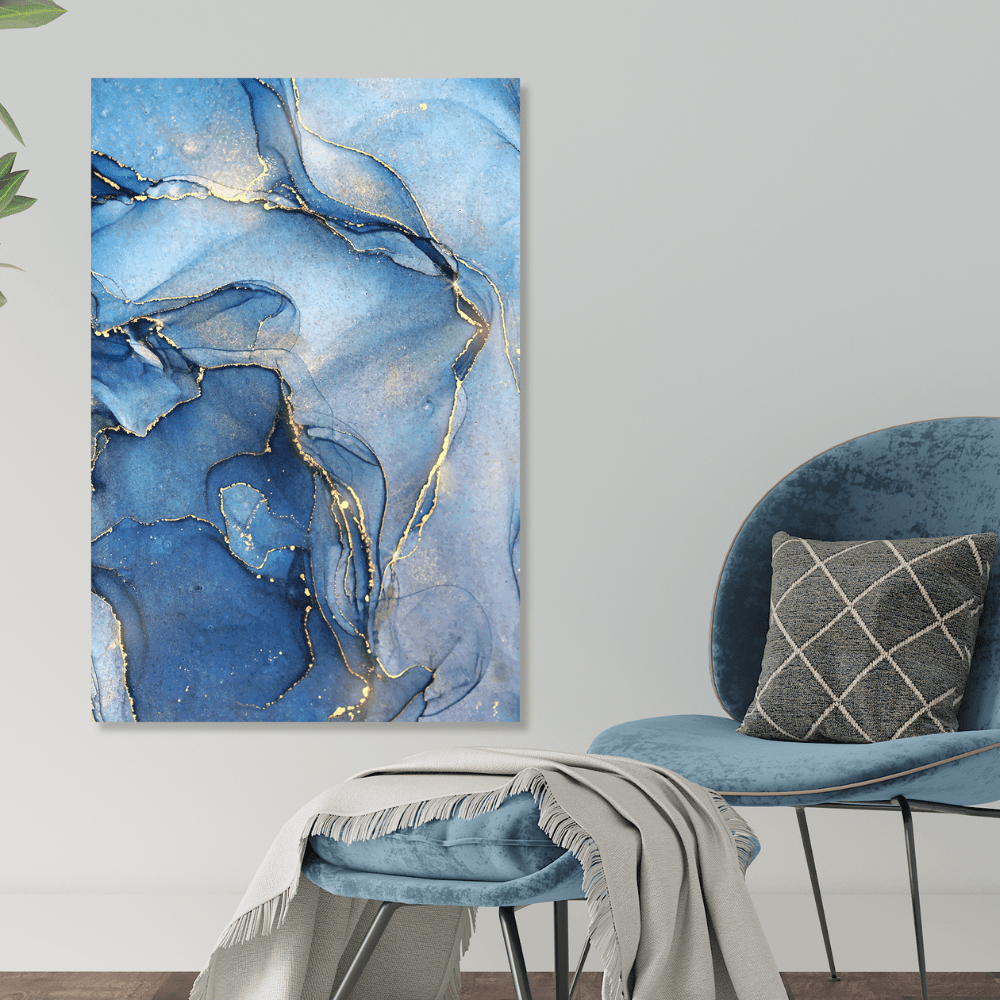 BLUE & GOLD ABSTRACT