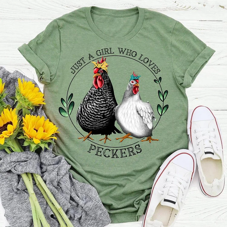 🔥Top1-Just A Girl Who Loves Peckers Retro Tee-03806