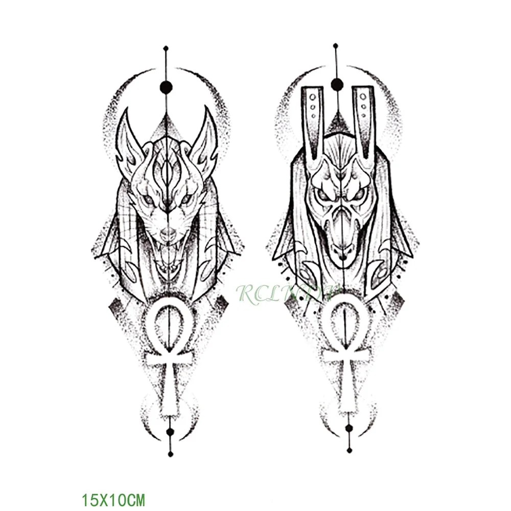 Waterproof Temporary Tattoo Sticker protector of Ancient Egypt Egyptian totem Anubis fake tatto flash tatoo for men women girl