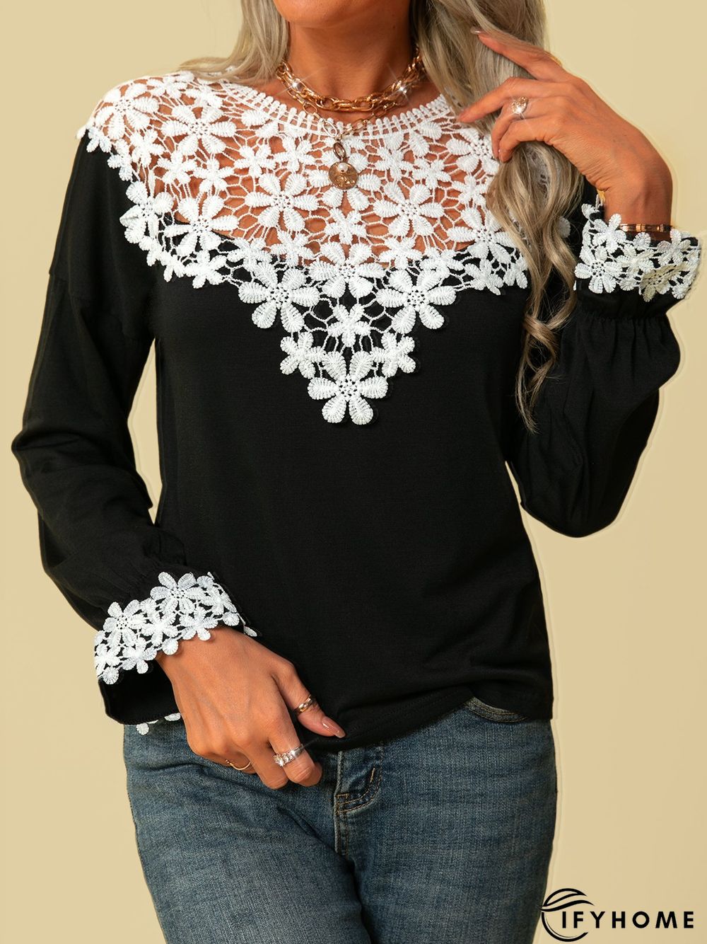 Long Sleeve Crew Neck Top | IFYHOME