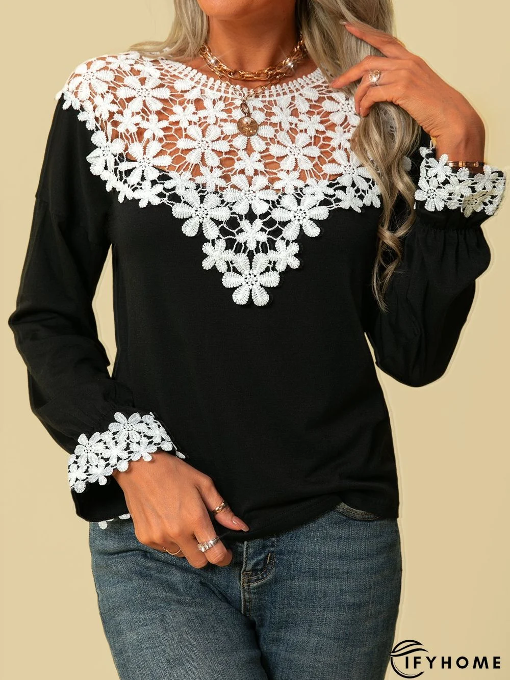 Long Sleeve Crew Neck Top | IFYHOME