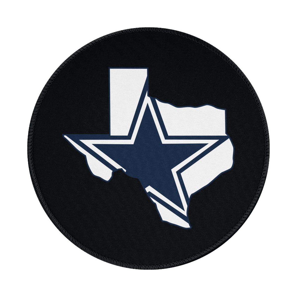 Dallas Cowboys Map Logo Waterproof Round Mouse Pad for Wireless Mouse