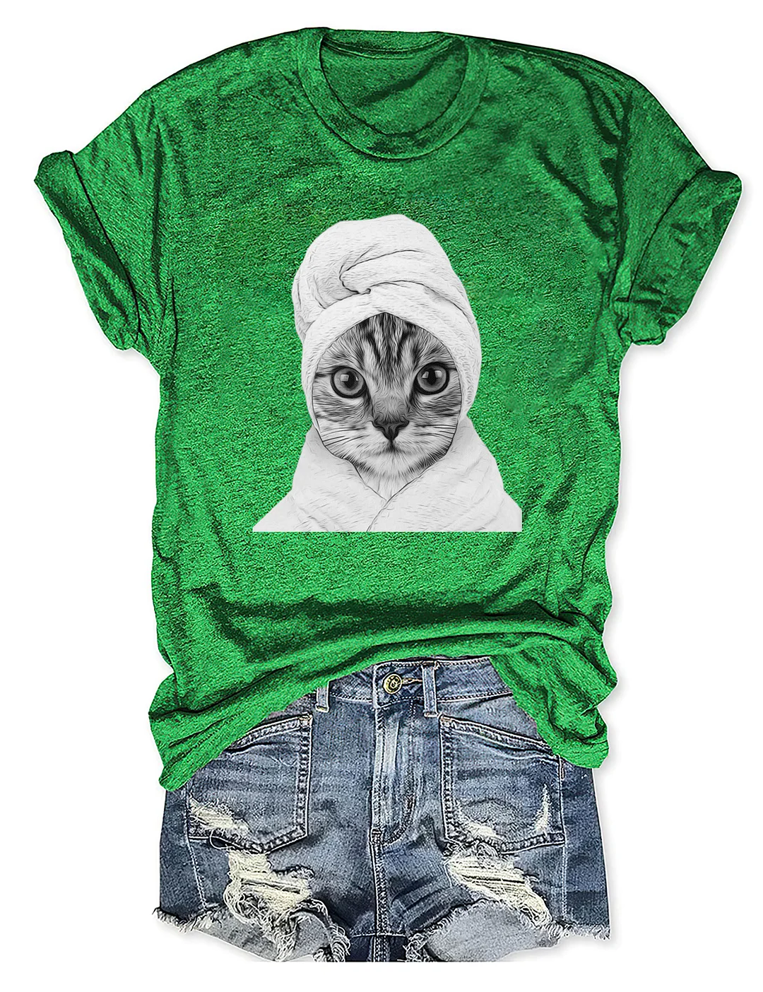 Funny Cat In Bathrobe Portrait T-shirt