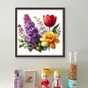 Lilac And Tulip-Partial 11CT Stamped Cross Stitch Bead Embroidery 36*36cm/14.17*14.17in tapestrymarket