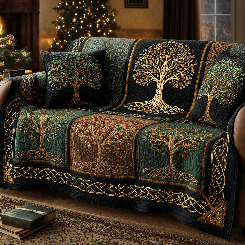 Celestial Tree Quilted Sofa Cover NCU0TV576 everthome