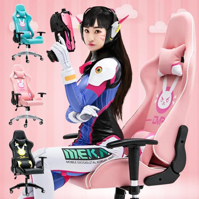 Pink/Black/Green Overwatch D.VA Bunny Gaming Chair SP1812340