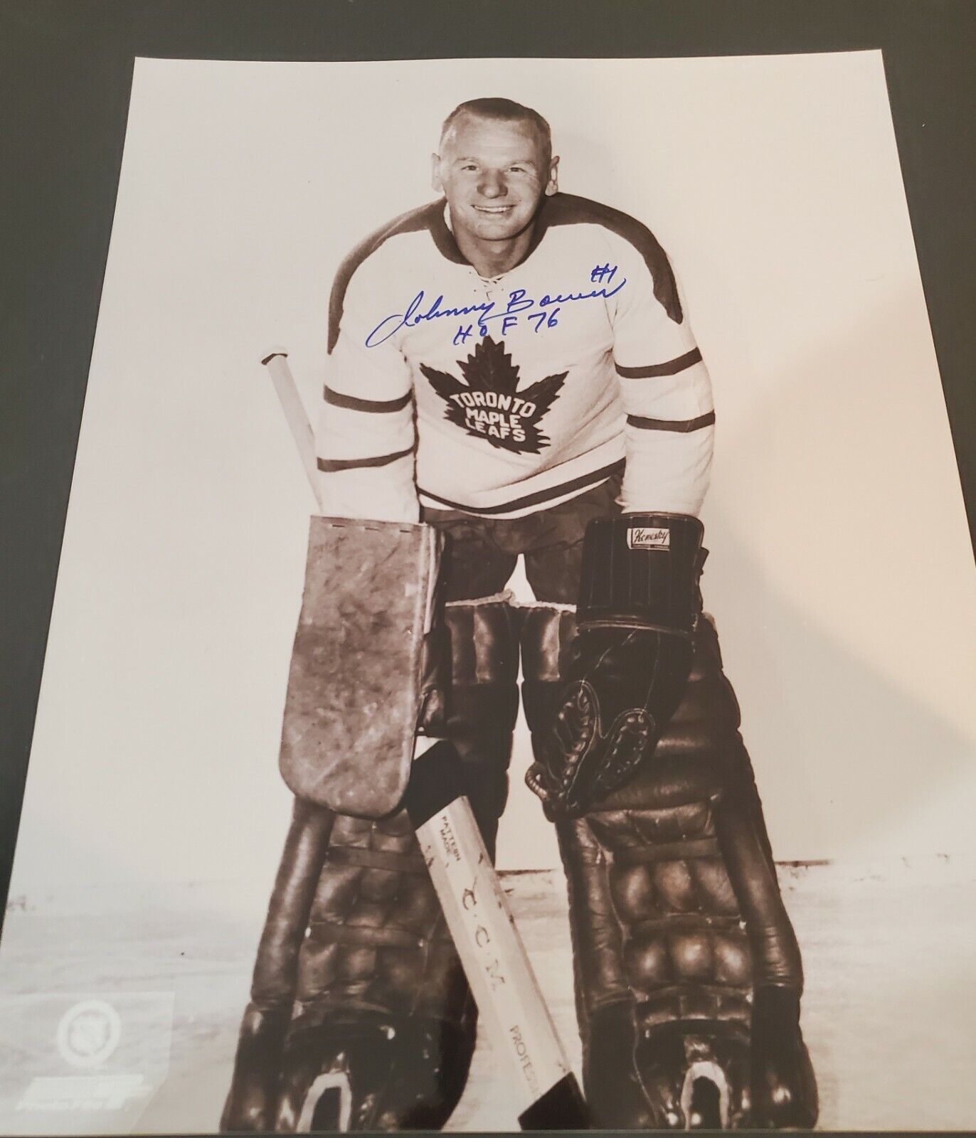 Signed 11x14 Johnny Bower Toronto Maple Leafs Autographed Photo Poster painting - COA