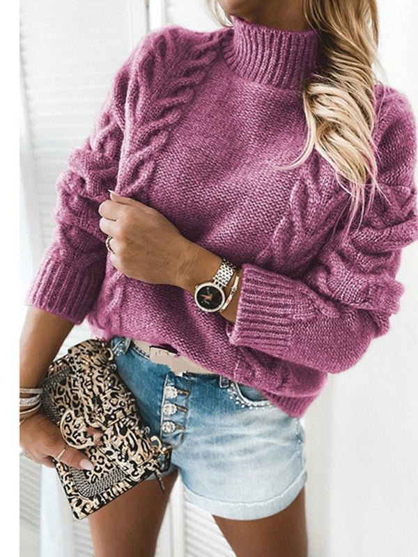 Chain Knit Turtle Neck Sweater