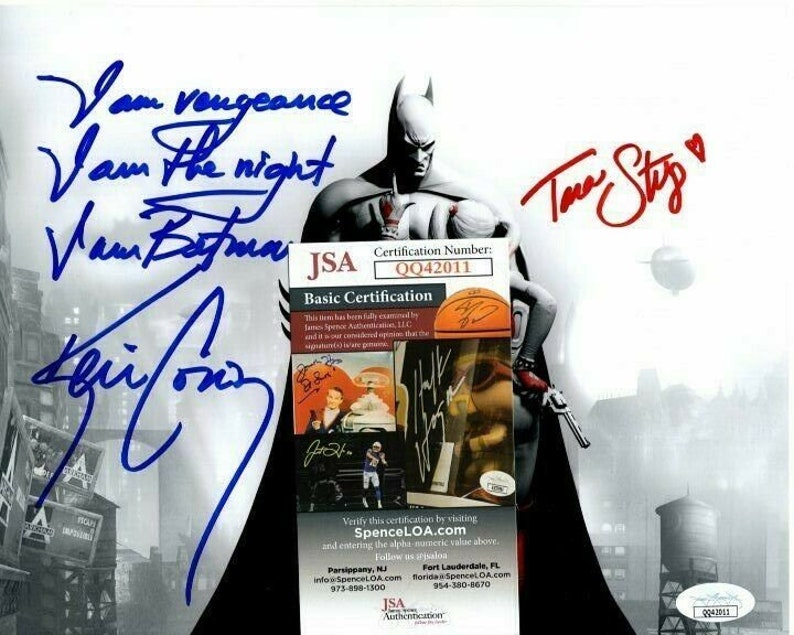 Kevin conroy and tara strong signed 8x10 batman & harley Photo Poster painting jsa content