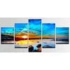 (80*40cm)5 Panels Sea Sunset - Full Round Drill Diamond Painting