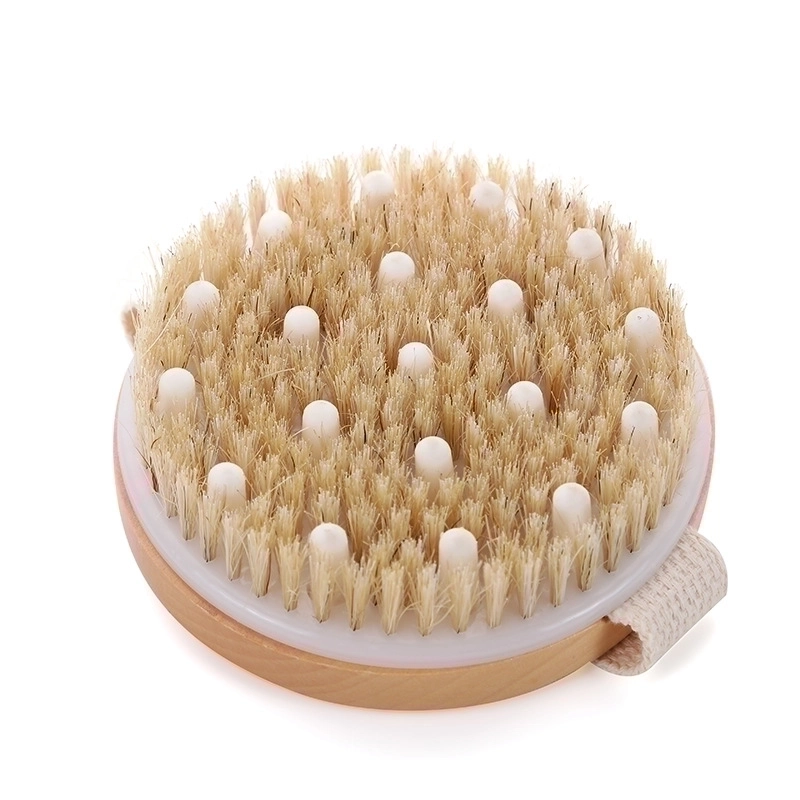 Retro Solid Color Wood Bath Brush/massage Brush 1 Piece