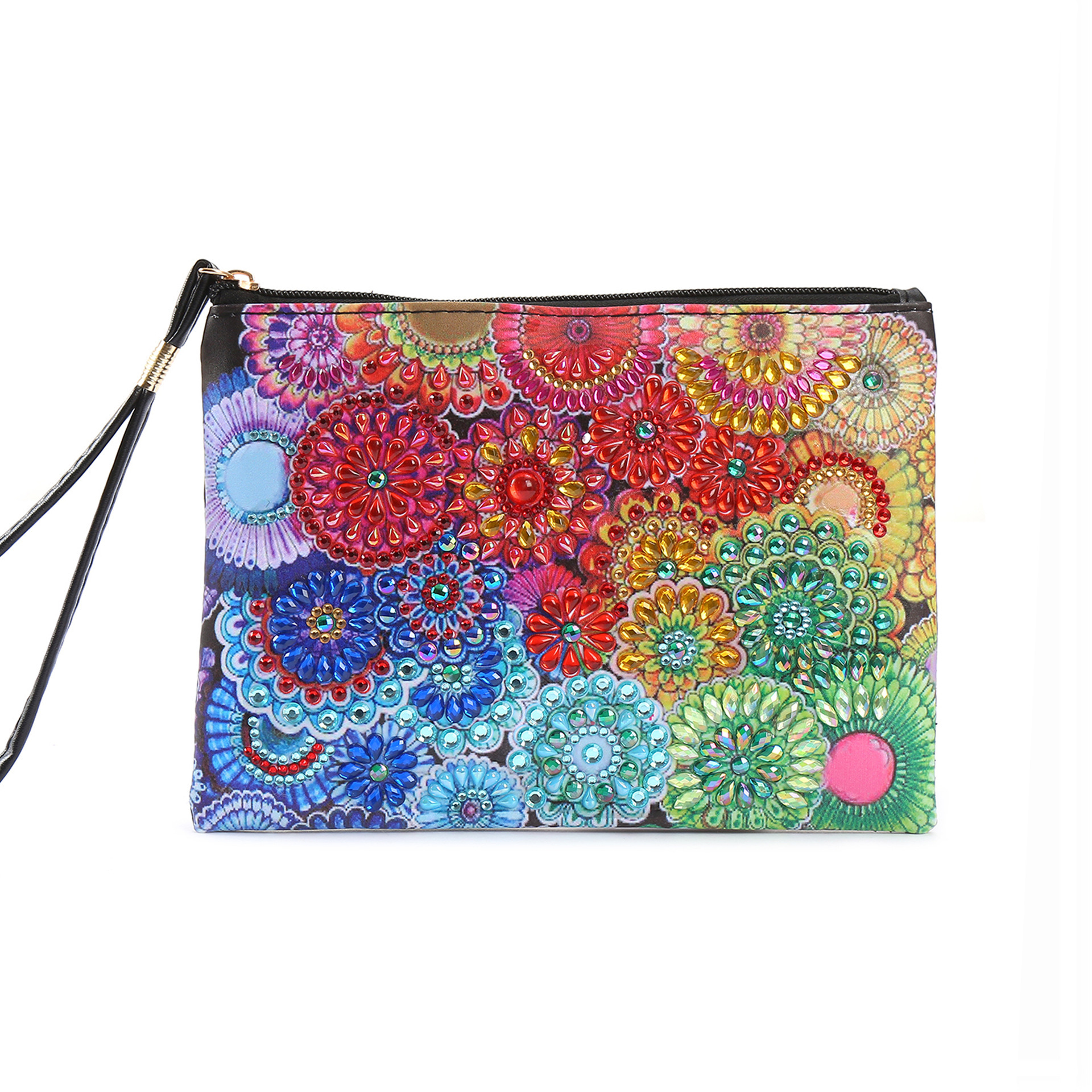 1 DIY Diamond Painted Mandala Handbag Makeup Bag Handmade Diamond Art Craftsmanship Women's Handband Handbag