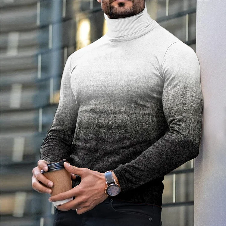 Men's casual high neck long sleeve