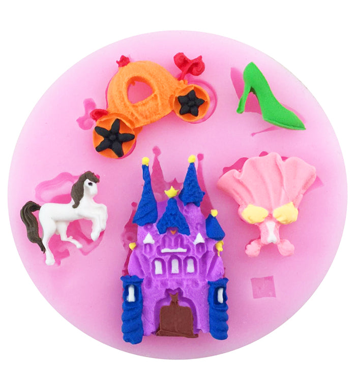 Fairy Tales Castle Princess Dress Silicone Chocolate Cake Fondant Mould