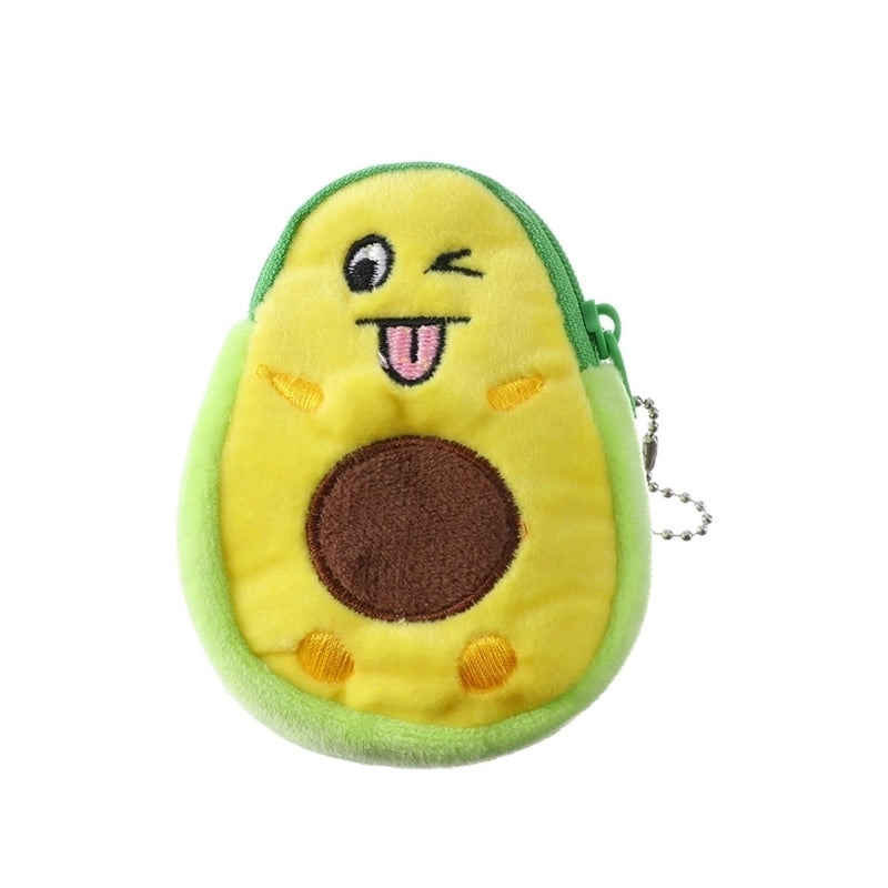 Kid’s Cartoon Fruit Plush Zipper Kids Wallets