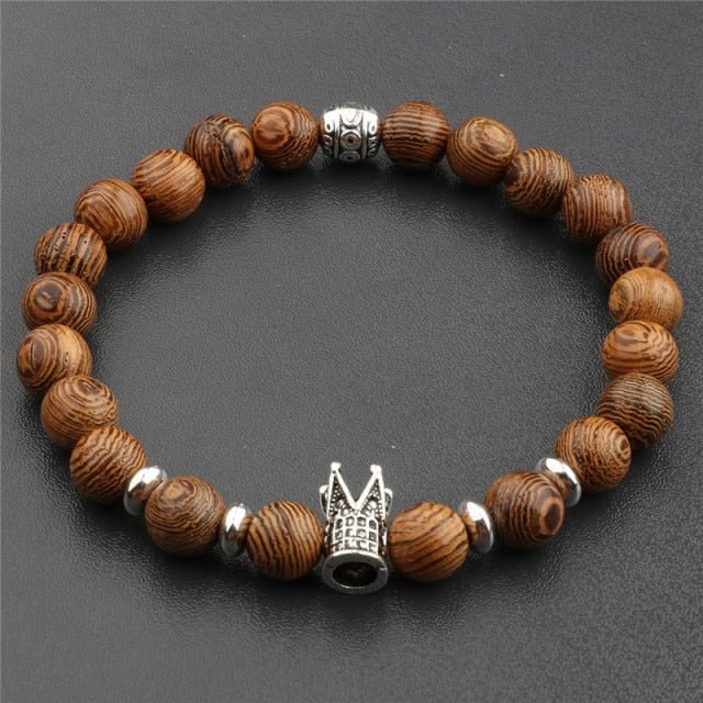 YOY-Natural Sandalwood Buddhist Buddha Wood  OM Bracelet