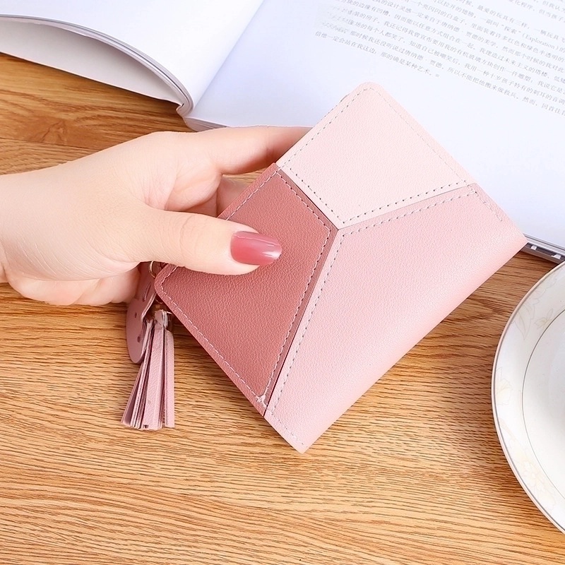 Women’s Spring&summer Pu Leather Color Block Fashion Square Zipper Buckle Coin Purse