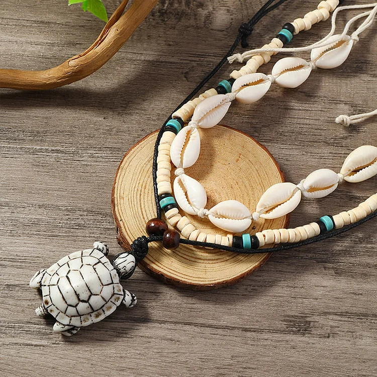Beach Shell Turtle Necklace