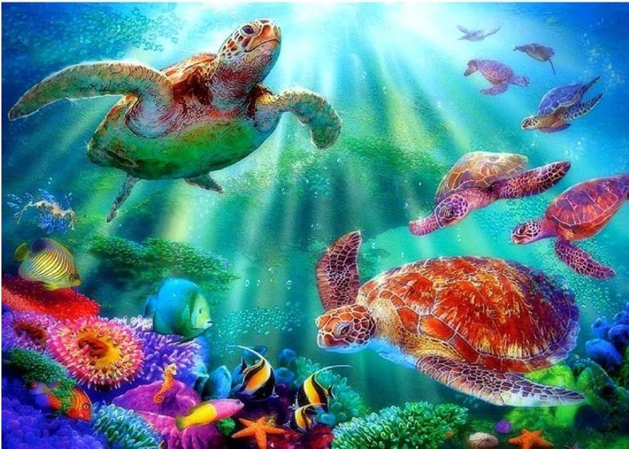 Animal Turtle Paint By Numbers Kits UK For Adult HQD1364