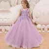 Teenager Girls Birthday Princess Dress Vintage Appliques Flower Ball Gown - honeylives