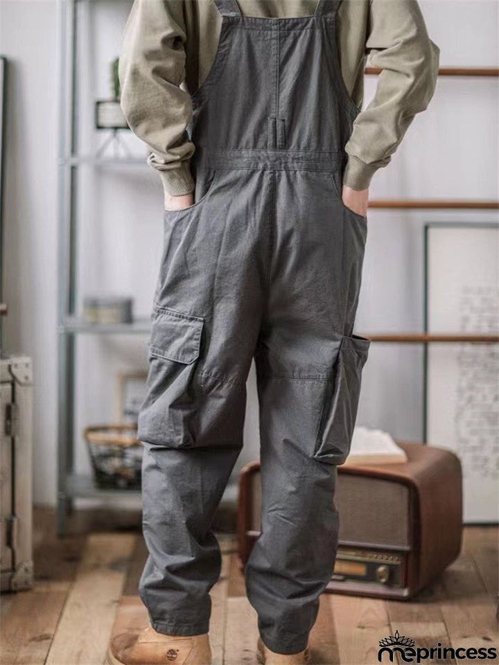 Men's Casual Cozy Oversized Multi-Pocket Dungarees