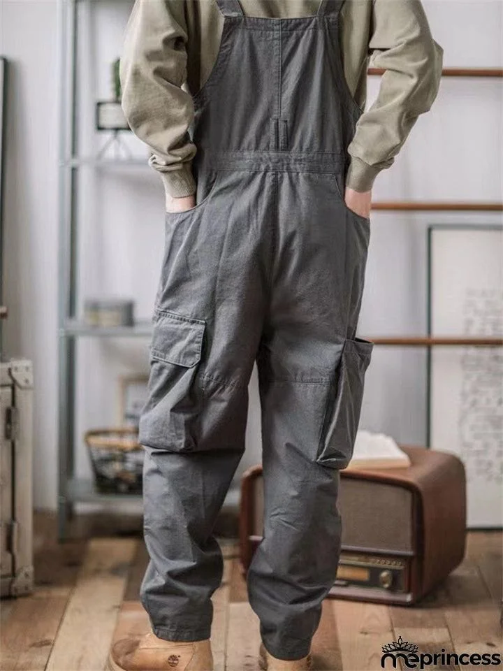 Men's Casual Cozy Oversized Multi-Pocket Dungarees