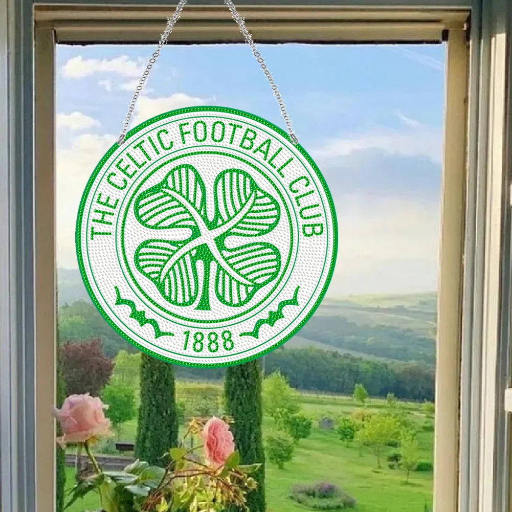 DIY Celtic Club Acrylic Diamond Painting Art Pendant Christmas Home Windows Decor