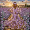 Robe am&eacute;thyste de champ lavande dame kits de peinture en diamant partiel DIY en forme sp&eacute;ciale pour adultes d&eacute;butants d&eacute;coration int&eacute;rieure peintures diamants 11,81 x 11,81 pouces