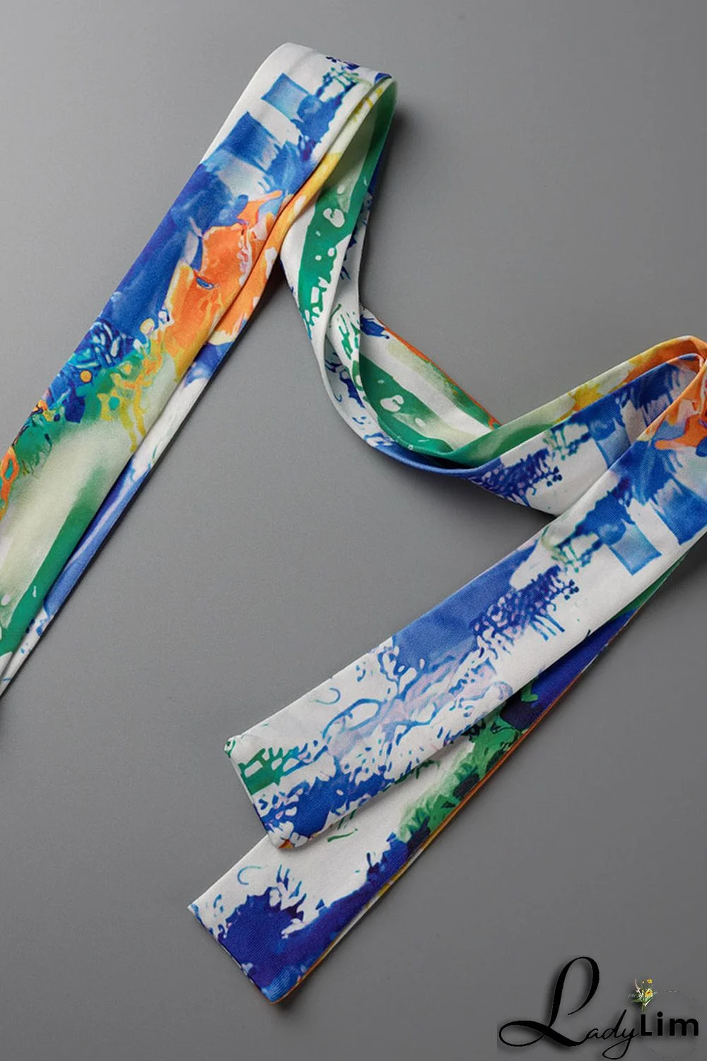 Blue Orange Sexy Print Graffiti Split Joint V Neck One Step Skirt Plus Size Dresses