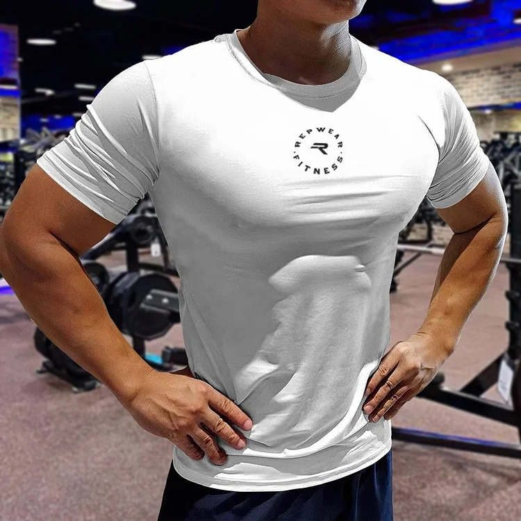 Traceeye Men's T-Shirt Training Gym Fitness Quick-Drying Short Sleeve T-shirts Workout Fitness Undershirts Tops Tight Elastic Sportswear