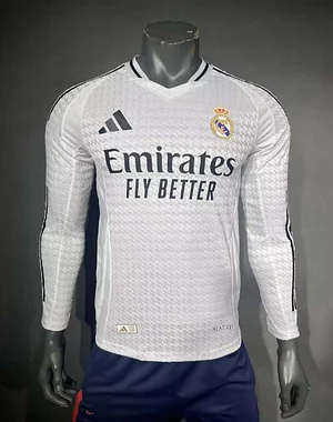 2024/2025 Player Version Long Sleeve Real Madrid Home Football Shirt 1:1 Thai Quality
