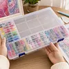 64 L Boxes B Clear Bead Organizer Box with Compartments Plastic Storage Boxes Set with Stickers Multifunctional Diamond Painting Storage Containers for Diamonds Seeds Beads Nail Rhinestones