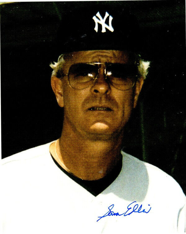 Signed 8x10 SAM ELLIS New York Yankees Autographed Photo Poster painting - COA