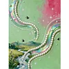 (30x40cm)DIY Pearl Painting Framed River Handmade Pearl Material Art Kit Living Room Decor