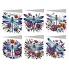 6PCS DIY Diamond Art Greeting Cards Congratulations Cards & Gifts (Dragonfly)