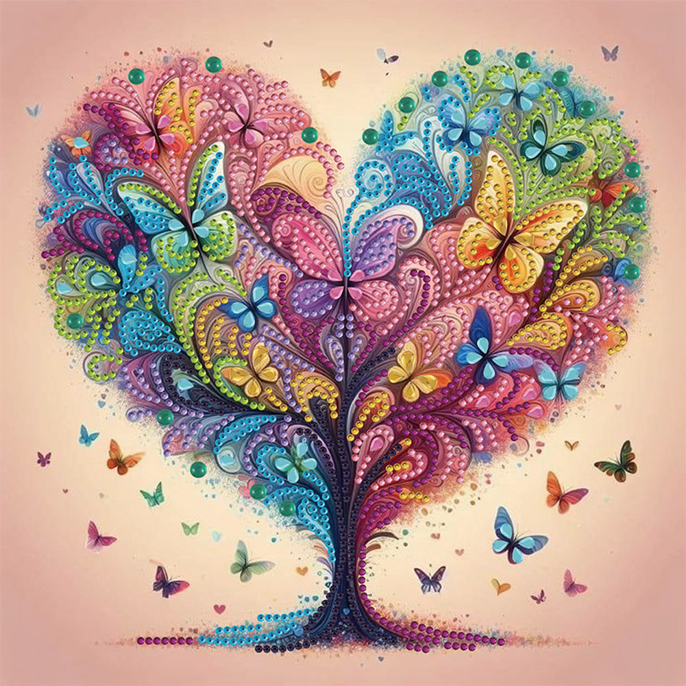 Butterfly Tree 30*30cm(canvas) special shaped drill diamond painting