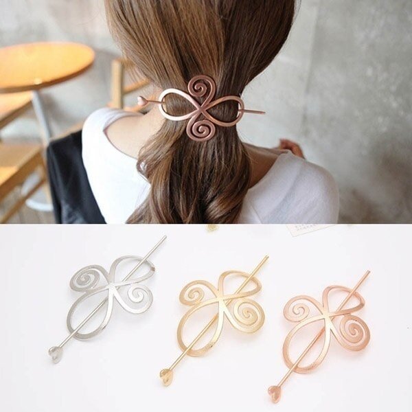 UsmallLifes King Women Trendy Geometric Hairpin Barrette Alloy Slide Clip Simplicity Shawl Pin US Mall Lifes