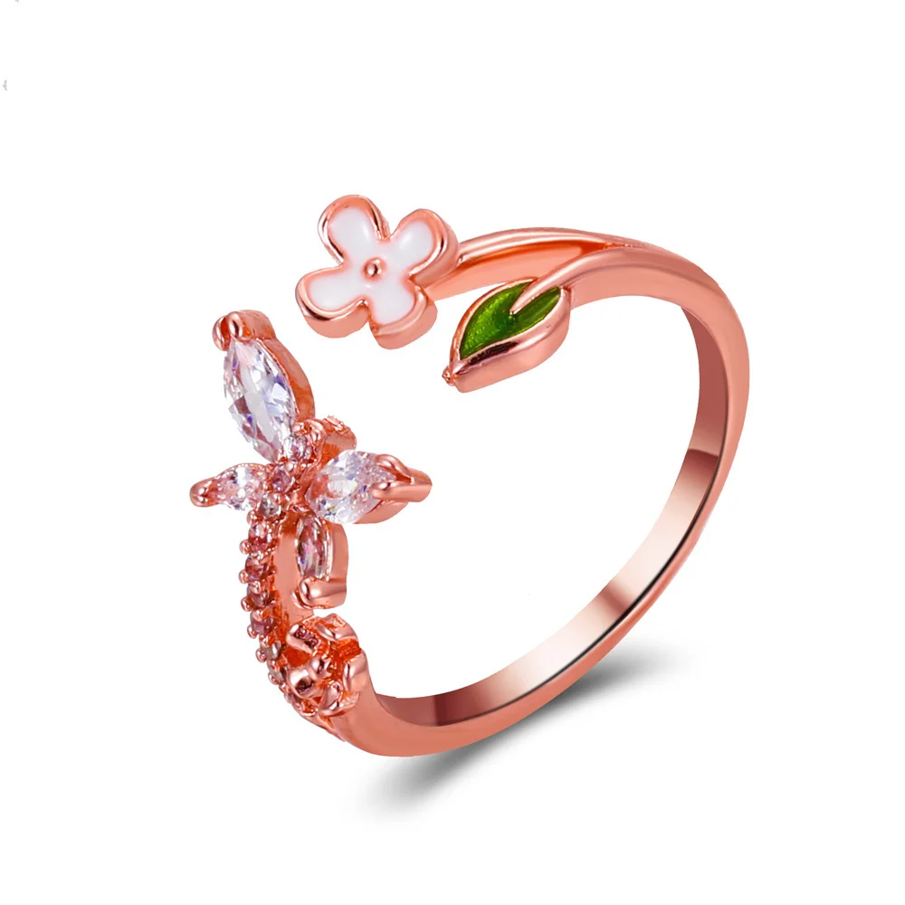 Open Butterfly Zirconia Ring