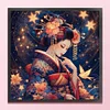 Kimono Woman And Bird-11CT Stamped Cross Stitch 50*50cm/19.69*19.69in