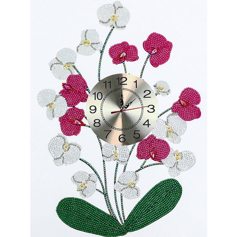 DIY Part Special Shaped Diamond Clock 5D Mosaic Painting Kit (Orchid DZ620) gbfke