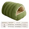 Warm Enclosed Cat Bed Corduroy Plush Cats Tent Calming Pet Nest Cave for Cats Dogs