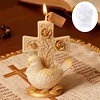 3D Rose Cross & Peace Dove Silicone Candle Moulds Decorative Crafting Tool DIY Handmade Faith Candles Moulds Reusable Sacred Rose Vine Mould for Anniversary/Religious Ceremony