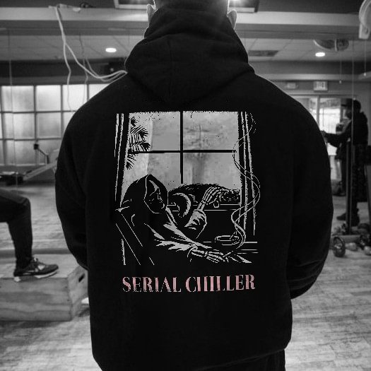 UPRANDY Skeleton Serial Chiller Men's Hoodie -  UPRANDY