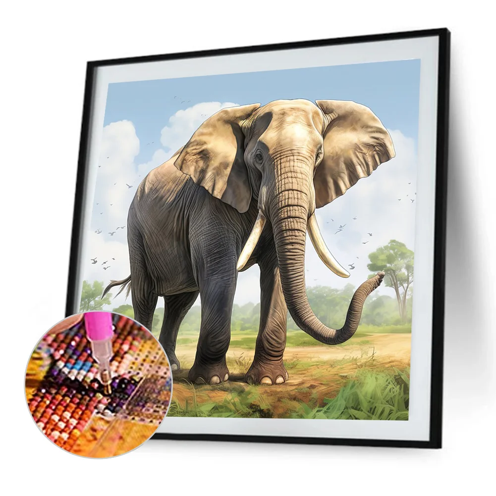 Diamond Painting - Full Round Drill - Elephant(Canvas|35*35cm)