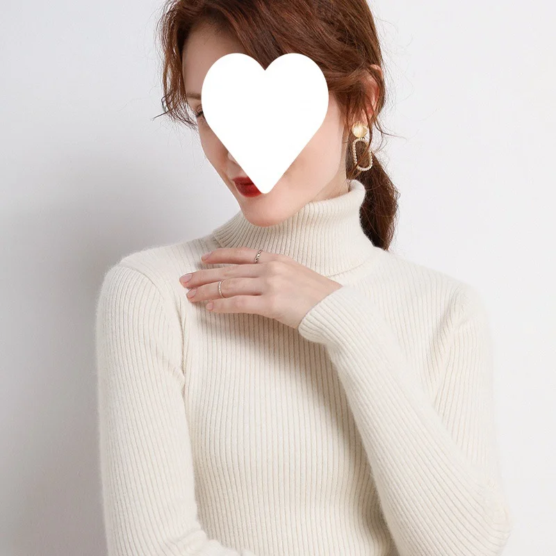Uveng Uveng Temperament High-Neck Basic Sweater Women's Autumn And Winter Repair Jacket Inside The Bottom Of The Long-Sleeved Knitting Shirt