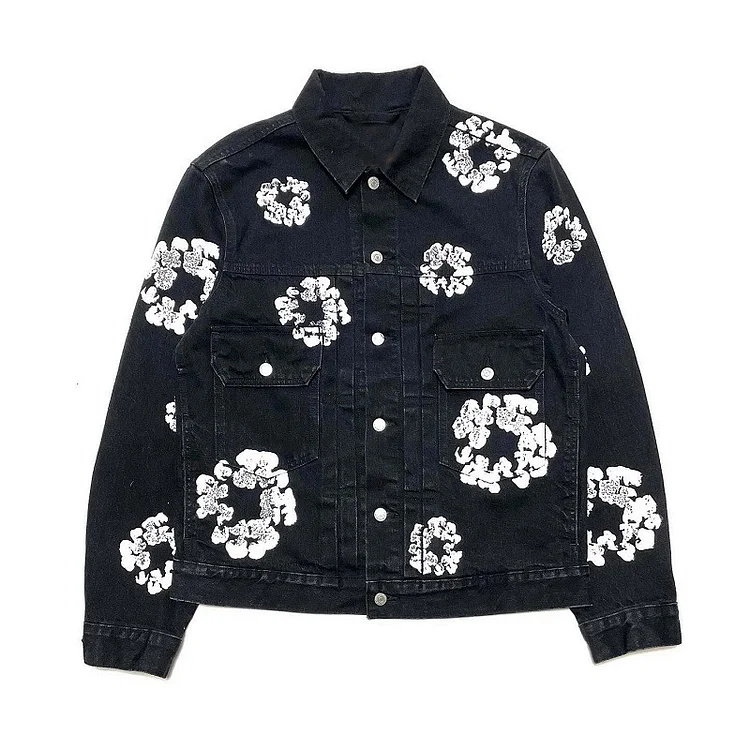 Kapok Pattern Print Jacket High Street Denim Tears Jacket at Hiphopee