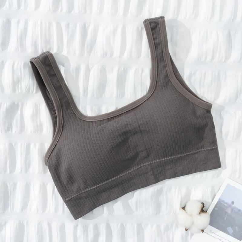 Women Tank Crop Top Seamless Underwear Crop Top Female U Back Short Tops Women Sexy Lingerie Sleeveless Padded Camisole